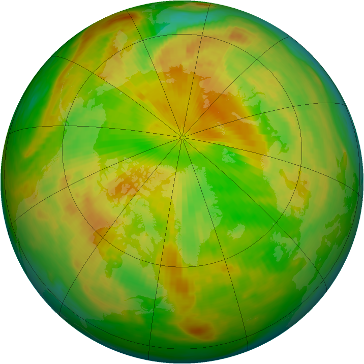 Arctic ozone map for 18 May 1990